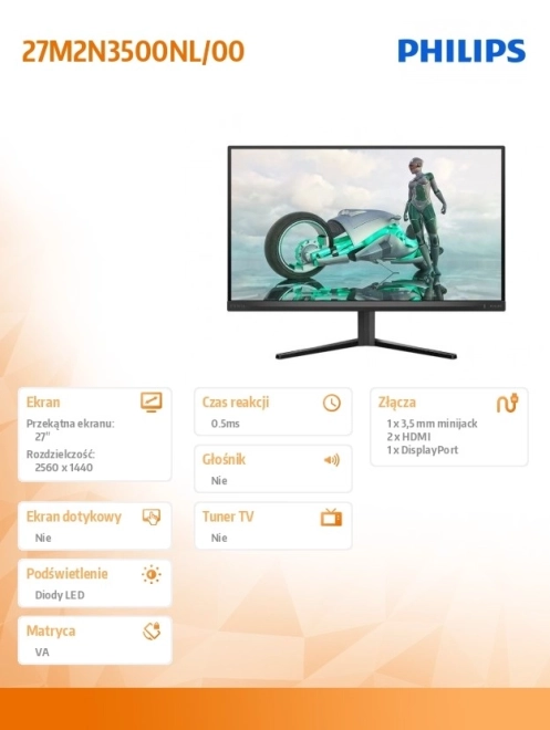 Moniteur 27 pouces Rapide VA 180Hz HDMIx2 DP