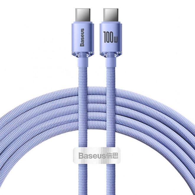 Baseus Crystal Shine USB-C auf USB-C Kabel, 100W, 1,2 m – Lila
