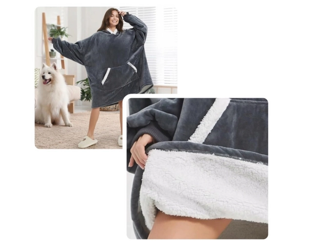 Felpa oversize riscaldante con cappuccio