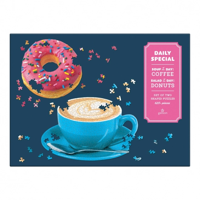 Galison Puzzle Speciale 2 in 1 Donut e Caffè