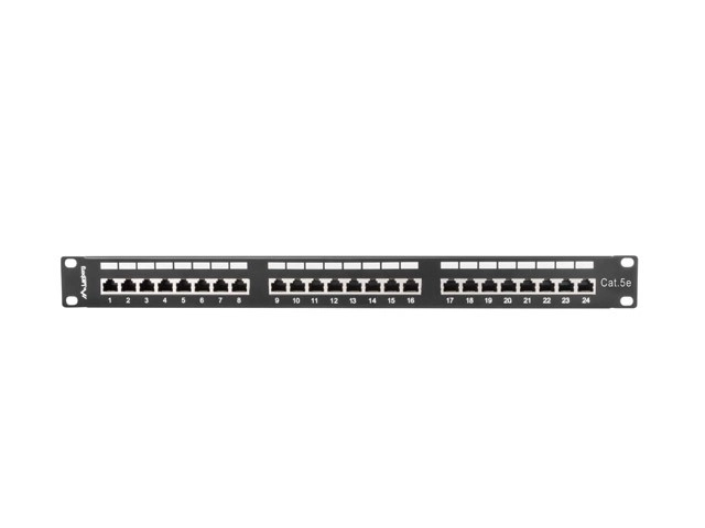 Patch Panel 24-Port Shielded Black 1U