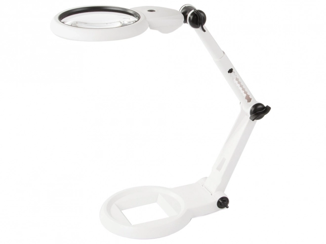 Desktop magnifying glass for jewelers with LED lighting and USB power