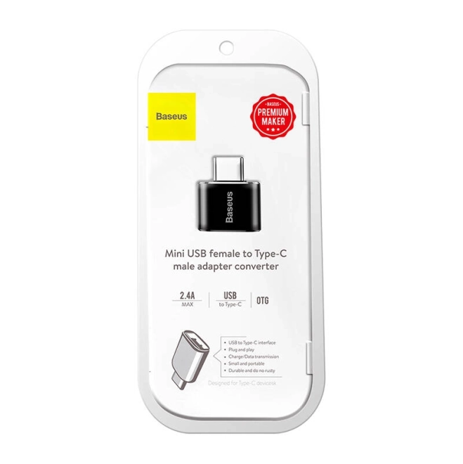 Micro USB to USB Type C Adapter Black