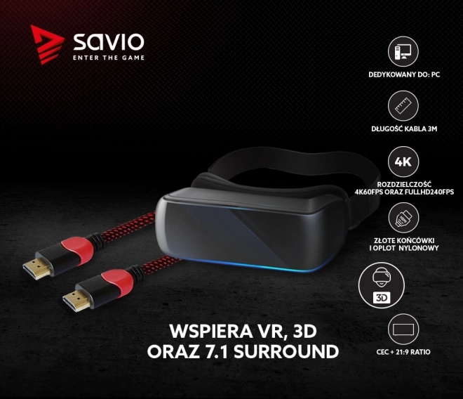 Cavo HDMI 2.0 rosso-nero 3 m