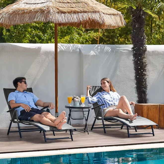 Foldable Beach Garden Lounger with Adjustable Backrest by MultiGarden