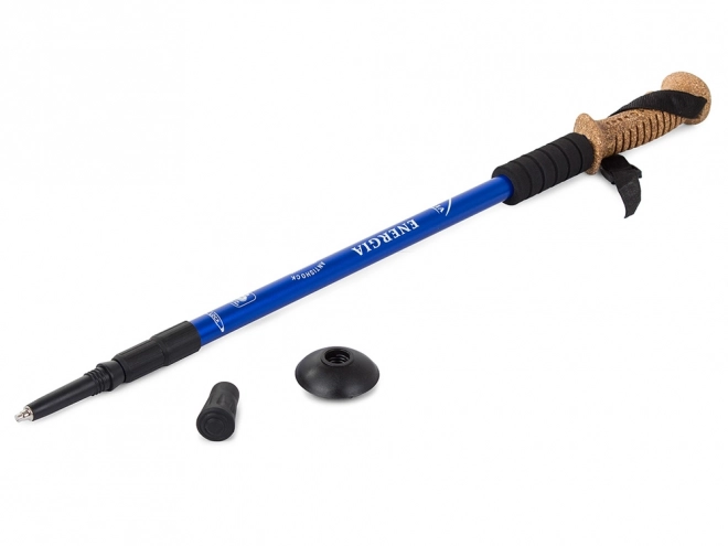 Bastone Nordic Walking Trekking con Impugnatura in Sughero – Blu