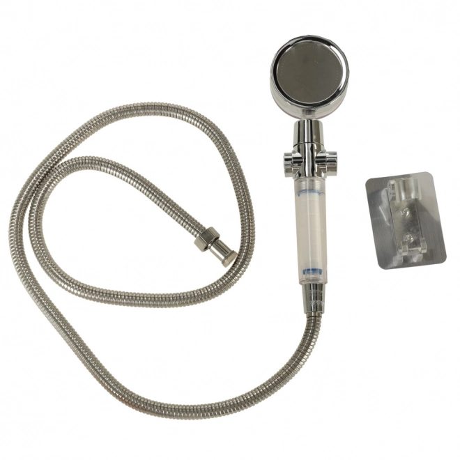 Silver Turbo Shower Head Set with Hose