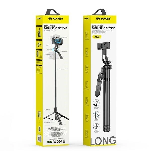 Selfie stick with tripod and Bluetooth connection