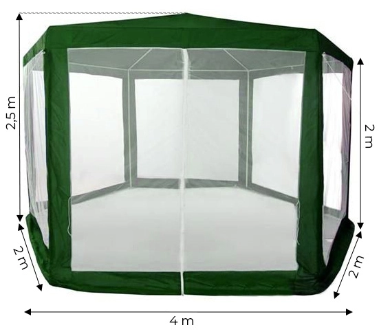 Garden Event Pavilion with Mosquito Net, Green