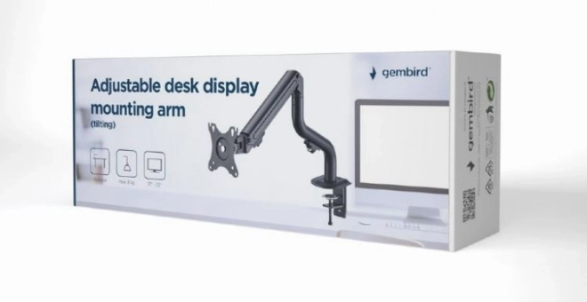 Desk monitor arm adjustable from 17 to 32 inches, weight capacity up to 8 kg