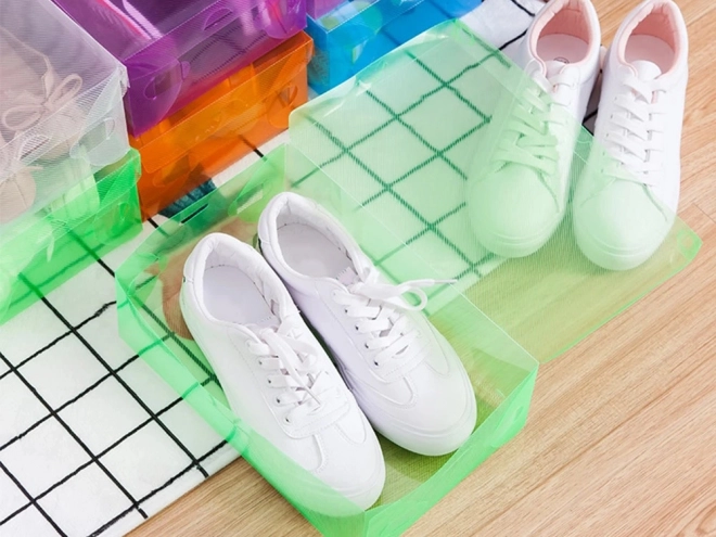Multicolor Transparent Shoe Boxes 10pcs