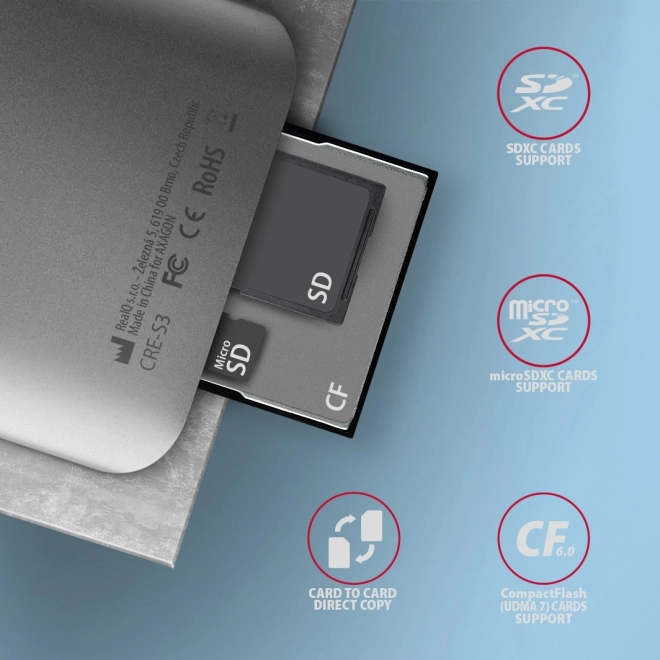 Card Reader Axagon CRE-S3 USB 3.2 Gen 1