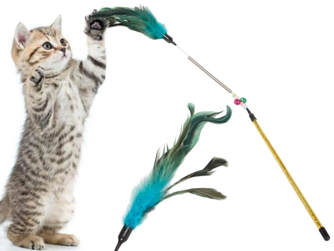 Cat Toy with Feathers and Rattle