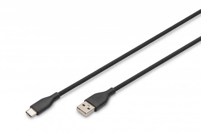 Sleek Silicone USB-A to USB-C Cable 60W Black