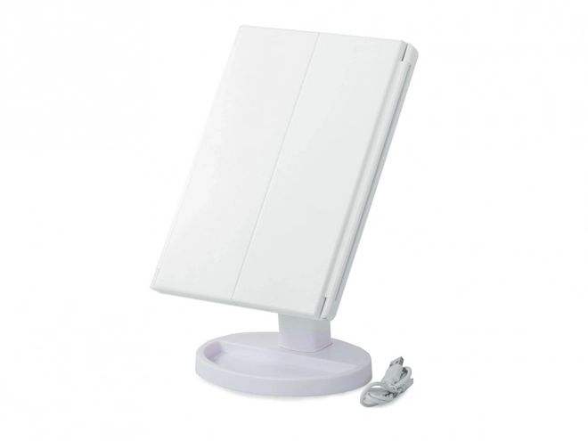 Illuminated Cosmetic Mirror with LED Lighting and Magnification