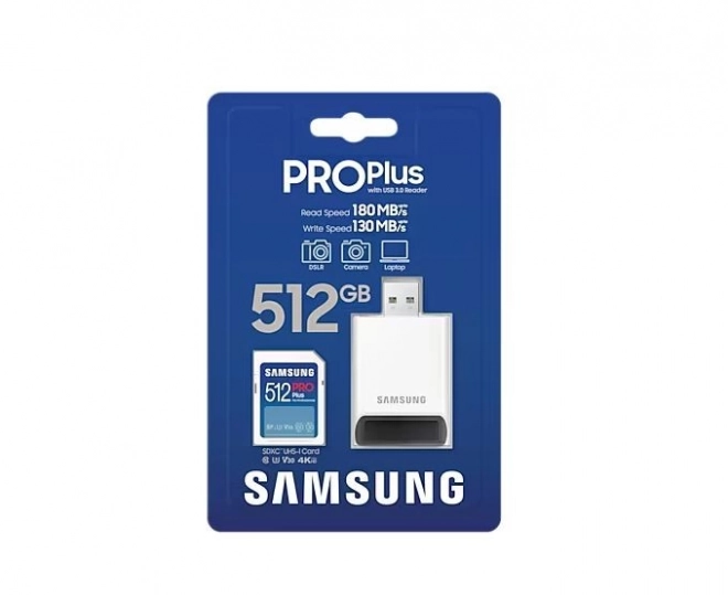 Samsung Pro Plus SD Card 512GB with Reader