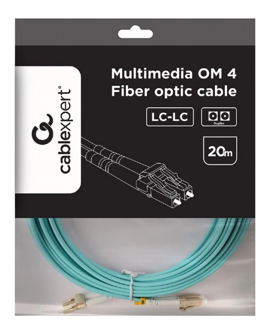 Multimode Fiber Optic Cable Duplex OM4 LC/LC 20m