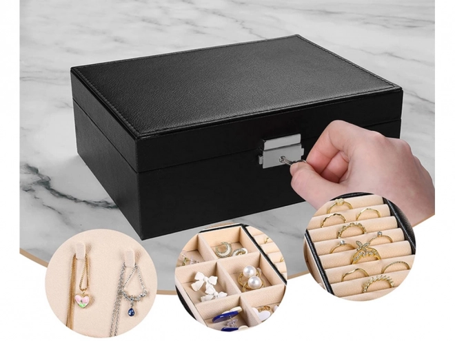 Elegante astuccio organizer per gioielli con chiave