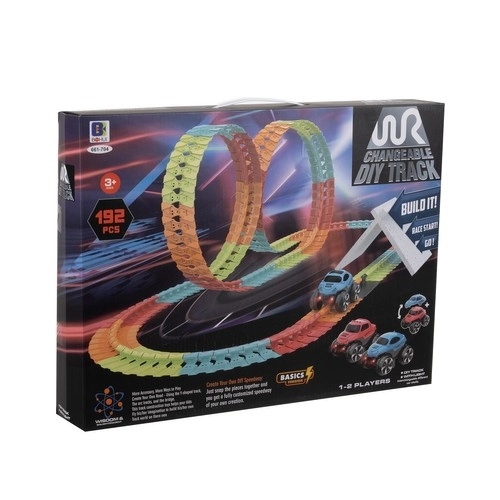 Pista da corsa flessibile con auto LED