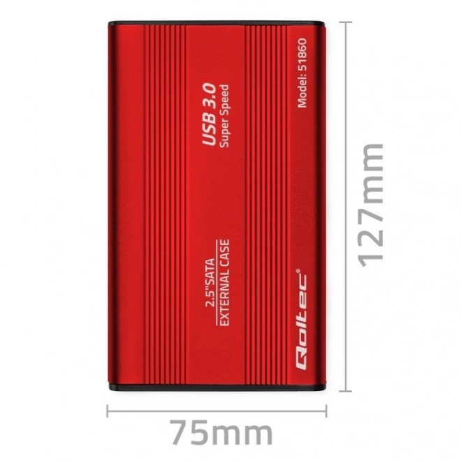Externe behuizing voor 2.5" HDD/SSD SATA3, USB 3.0, rood