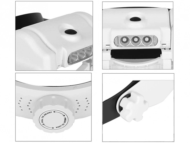 Goggles with 3 LED headlamp lens 13x