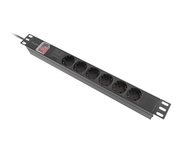 Power Strip Rack PDU 19 inch 1U 16A 5xSchuko 2m Black
