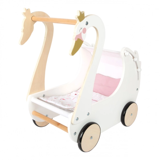 Passeggino in legno per bambini Cigno