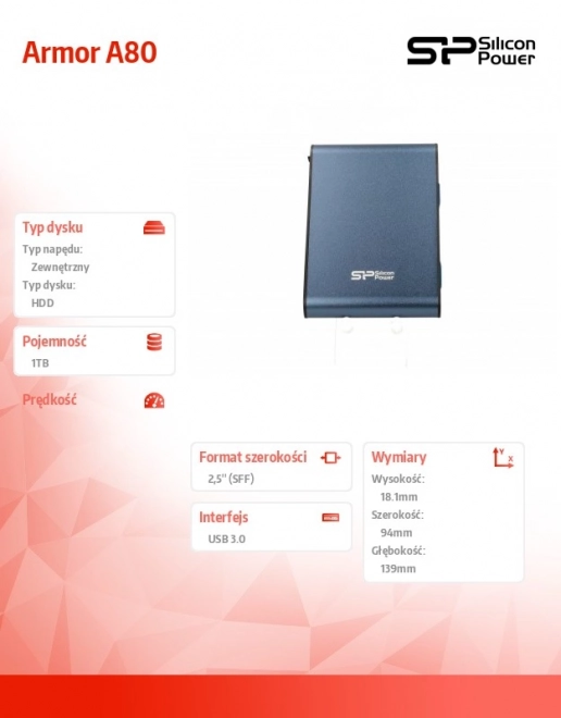 Armor A80 1TB Rugged External Hard Drive
