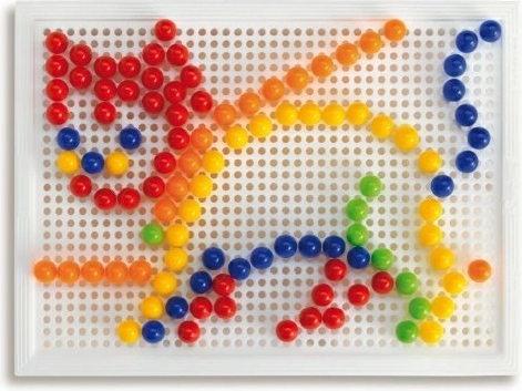 Creative mosaic with 150 colorful pegs