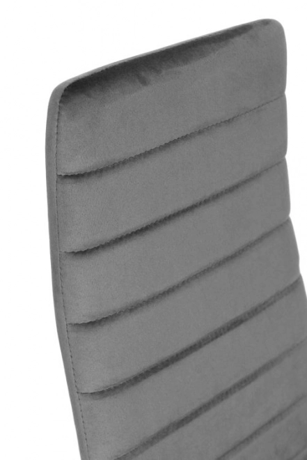 Dining Chair with Contoured Backrest - Gray Velvet - Set of 4