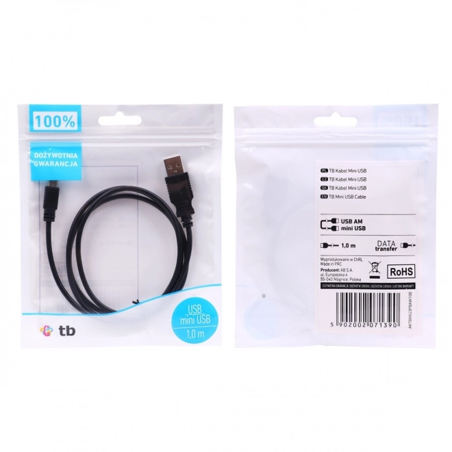 USB to Mini USB Cable 1m Black