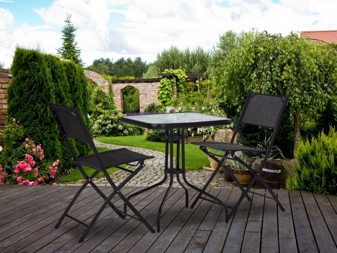Outdoor Garden Table with Tempered Glass