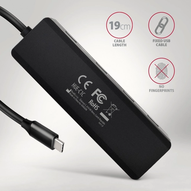 Axagon USB-C Hub 4-Port 5Gbps Travel with Power Delivery