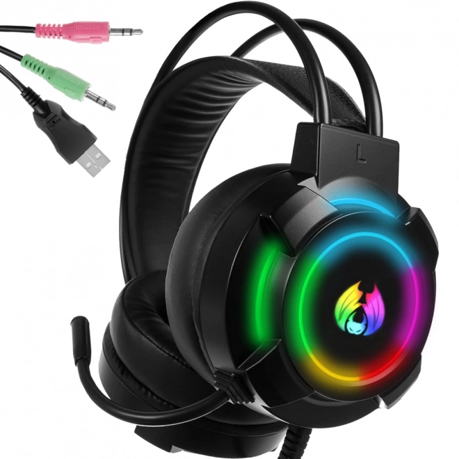 Wired Gaming Headphones with RGB LED and Microphone