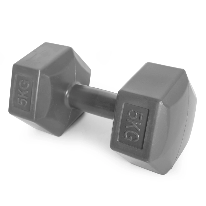 Set of Hex Dumbbells 2x5 kg Gray ModernHome