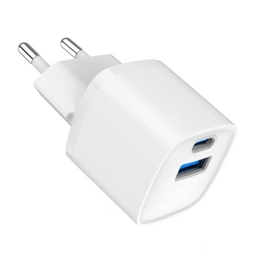 Mini nabíjačka USB-A USB-C 20W PD QC3.0 biela