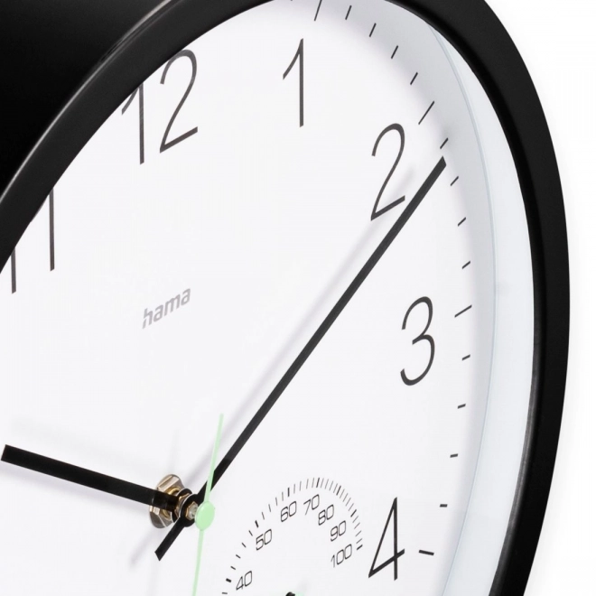 Elegant 30cm Black Wall Clock Santorini