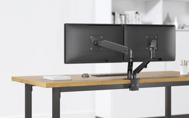Fully Adjustable Neomounts Dual Monitor Desk Mount