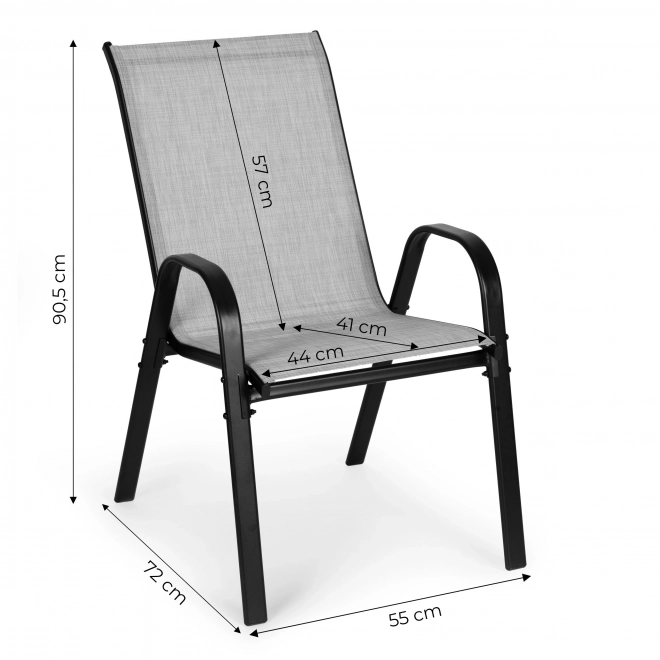 Set of 4 Light Gray Garden Chairs MultiGarden