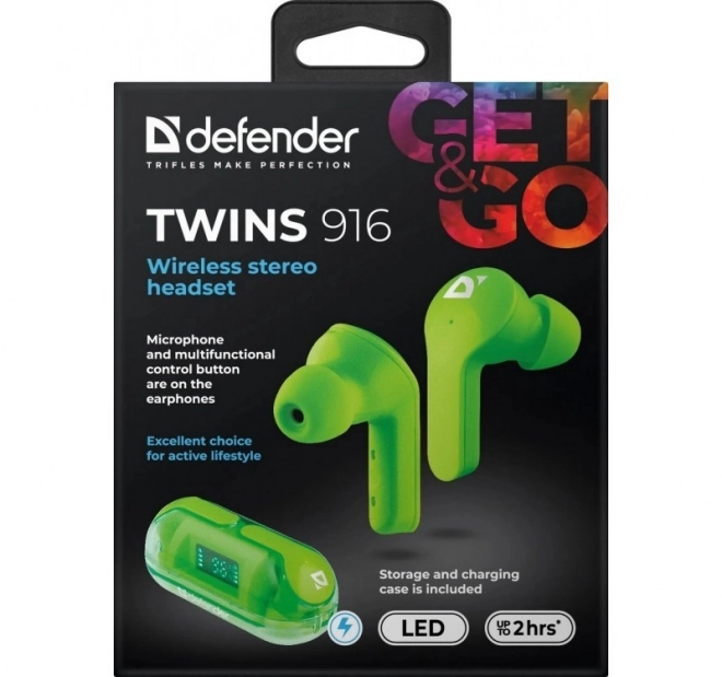 Wireless Earphones Twins 916 Green