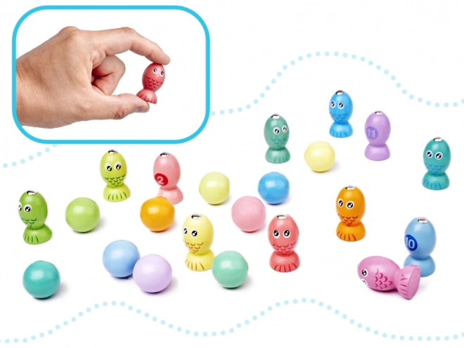 Gioco di abilità familiare pesca e bruchi Montessori