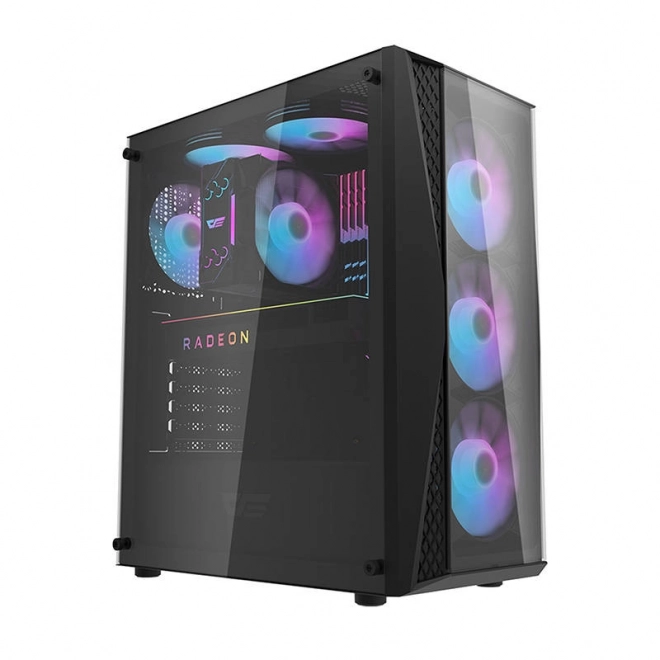 Darkflash computer case with 4 RGB fans