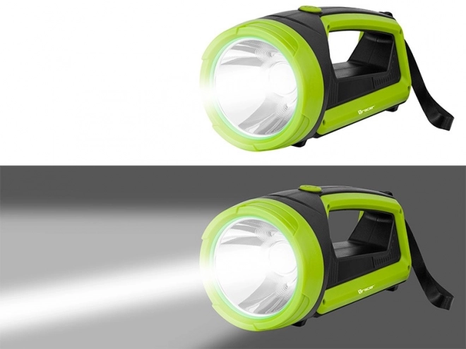 Green tactical flashlight with power bank
