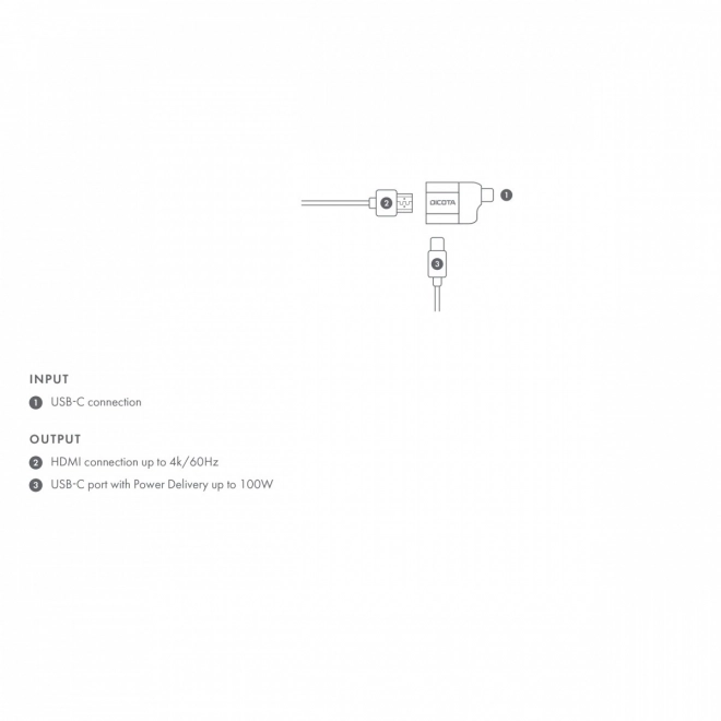 Compact USB-C to HDMI Adapter with 4K and 100W PD
