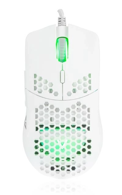 Braided White Gaming Mouse VOLCANO Shinobi