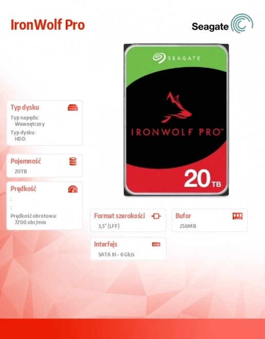 Seagate IronWolf Pro 20TB Hard Drive