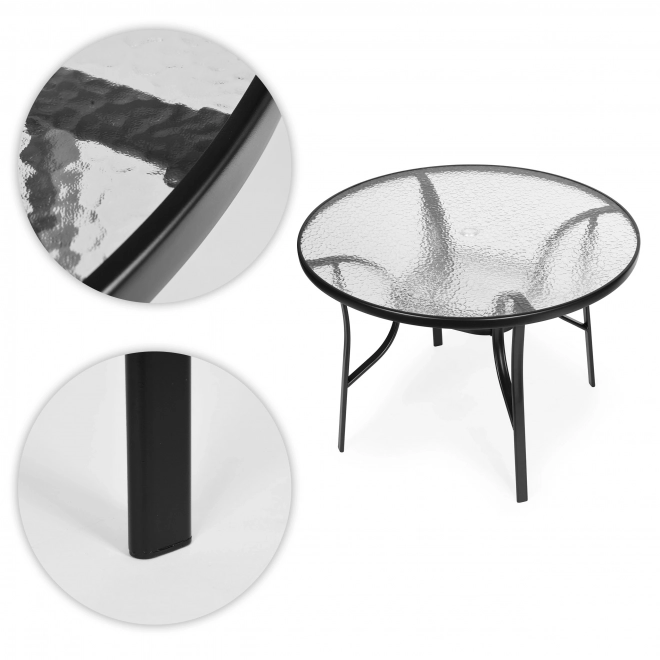Round garden table 80 cm with parasol hole
