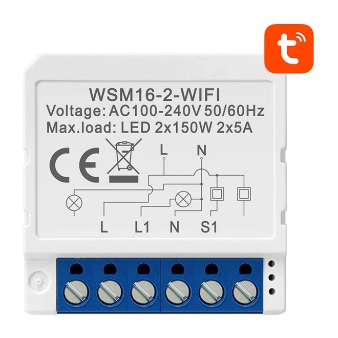 Pametni WiFi preklopni modul Avatto WSM16 TUYA