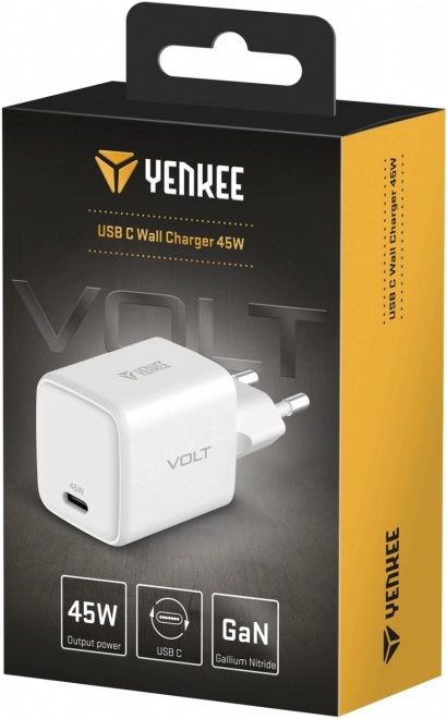 USB C 45W 3A Power delivery 3.0 QC3.0 síťová nabíječka Bílá