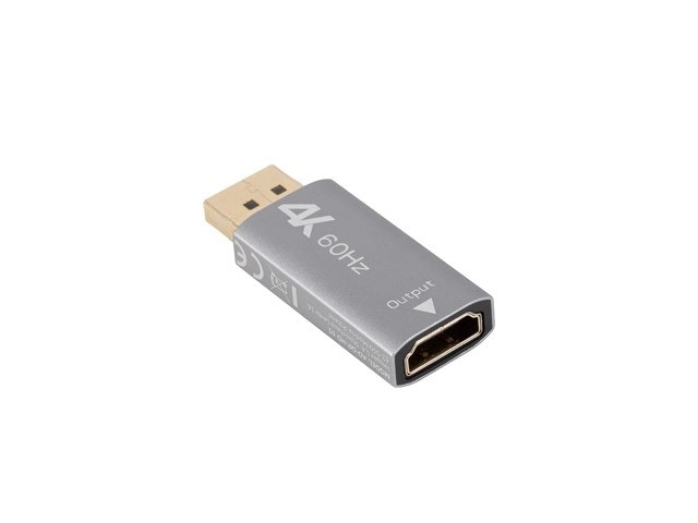 Silver 4K DisplayPort to HDMI Adapter